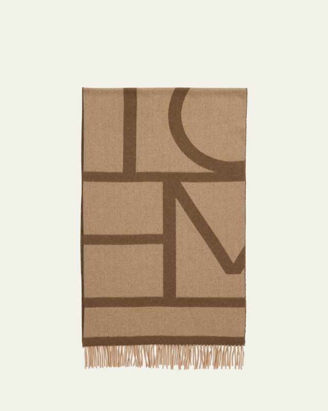 Wool Tonal Monogram Scarf